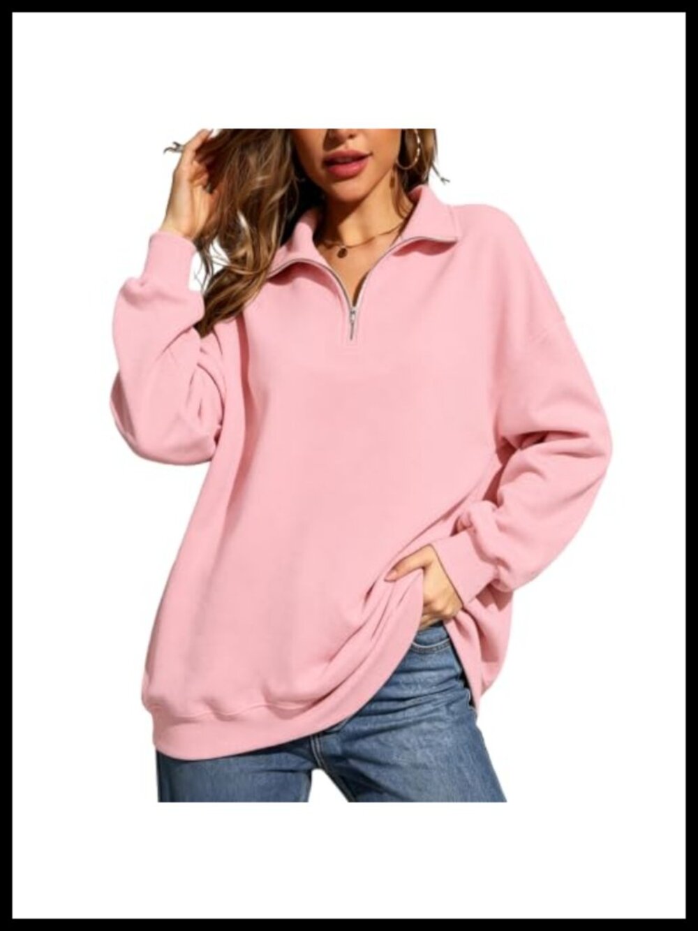 Women's Off Shoulder Sweatshirt Loose Fit Polyester Pullover Long Sleeve